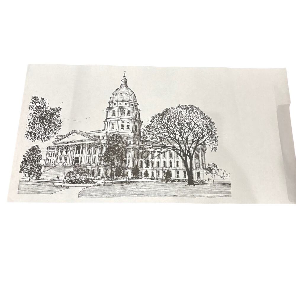 Copied - VTG Kansas State Capitol Building ‘87 SIGNED Robert Jones 13x24"